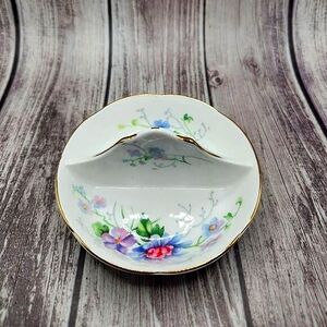 Vintage Ring Jewelry Dish Holder- Crown Staffordshire, England